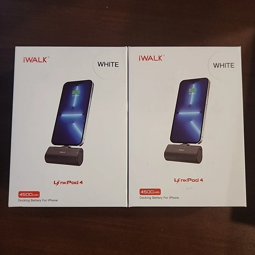 2 iWALK LinkPod4 4500mAh Portable IPhone Charger White, DBL4500L